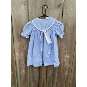 Vintage Nautical Puff Sleeve Sailor Dress | Size 5 Her Majesty | Coastal Grandma